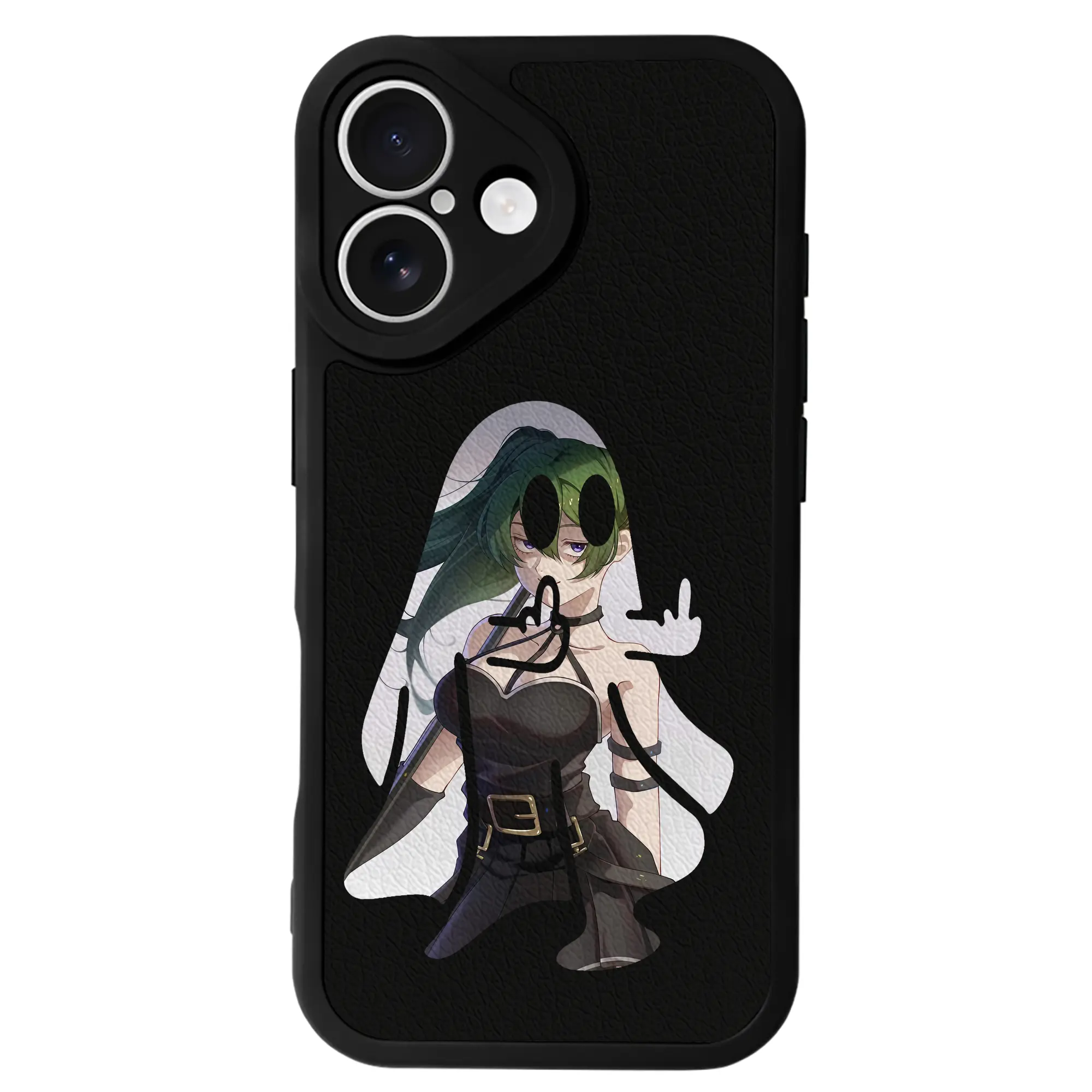 葬送のフリーレン（Frieren） グッズ,ユーベル（Übel） - IPhone 16シリーズ対応 ・ シリコンスマホケース ・ レザー調 ・ 高精度フィット ・ 耐衝撃 ・ ワイヤレス充電対応 ・ 精密カット